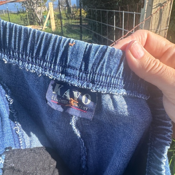 Vintage Upcycled Y2K Cottage Embroidered Aloha Denim shorts Jorts Med - Picture 7 of 7